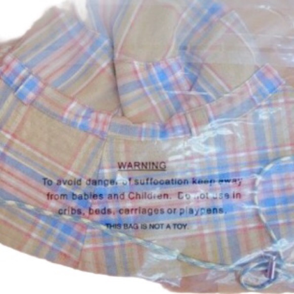 Urban Outfitters Plaid Bucket Sun Hat Drawstring Chin Strap Pastel OS NEW - Picture 6 of 7